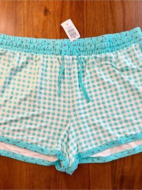 Torrid Teal & White Plaid Lounge Shorts